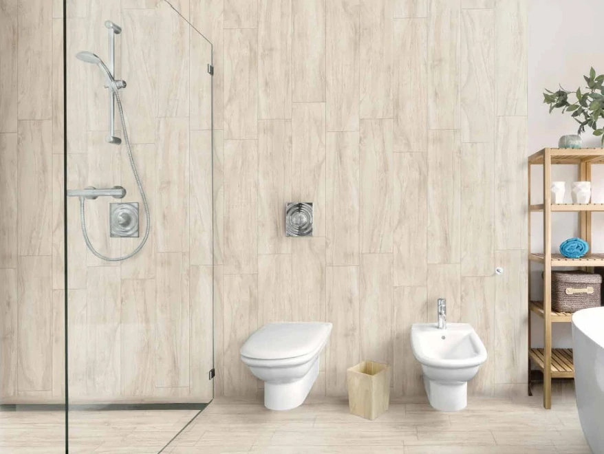 dlažba kalibrovaná Decawood White Ivory 30x120 rect.